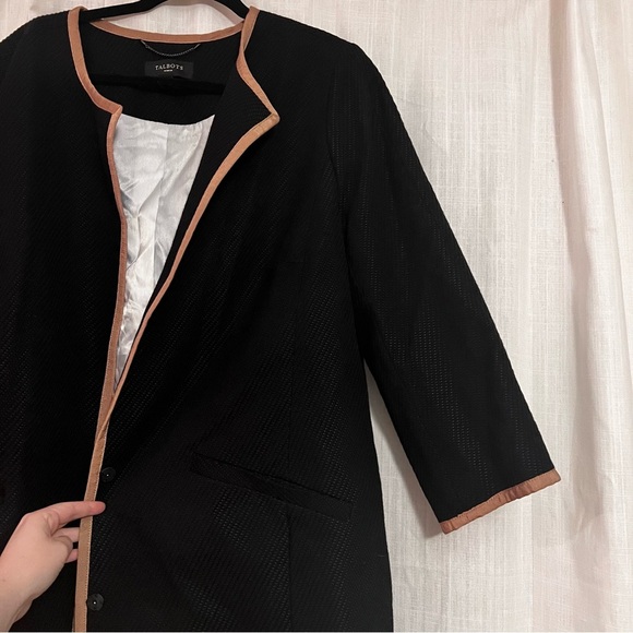 Talbots Snap Up Lined Black Coat Jacket 16W Quiet Luxury Fall Winter - Picture 4 of 12